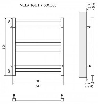 Полотенцесушитель Lemark Melange LM49607W П7 500x600 белый купить,106890