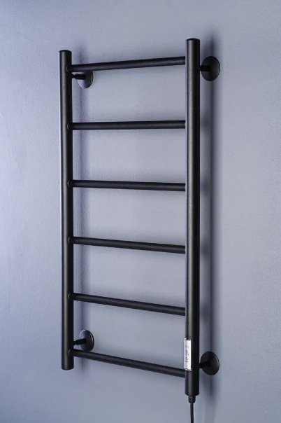 Полотенцесушитель ОЛИМП электрический Elpst6-4080-black-m, лесенка 40x80 см