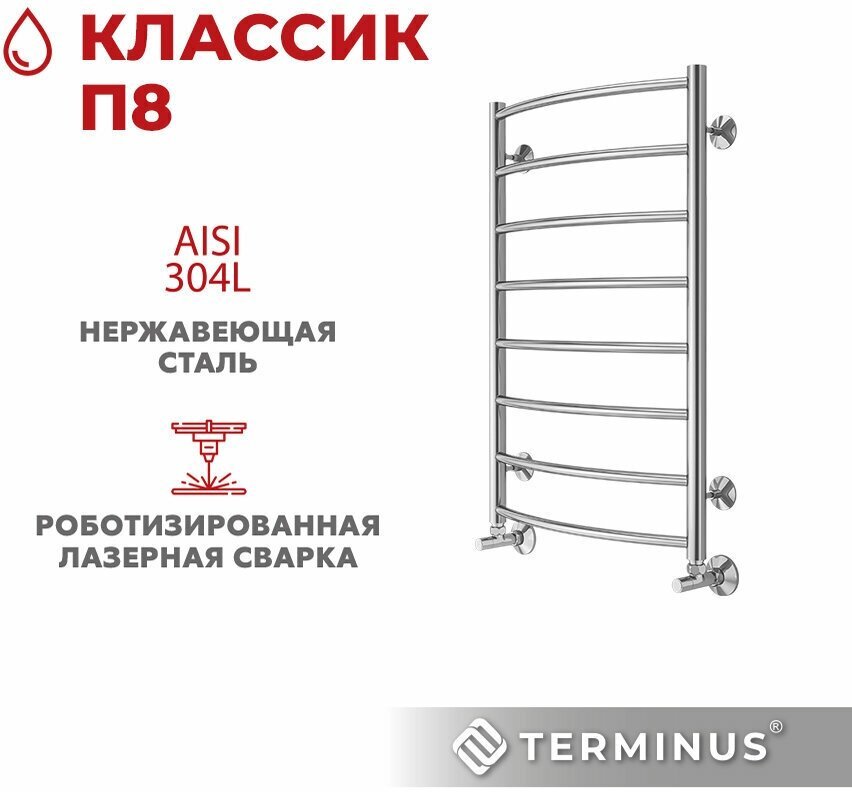 Полотенцесушитель TERMINUS водяной 4670078530271, лесенка 50x80 см купить,NaN