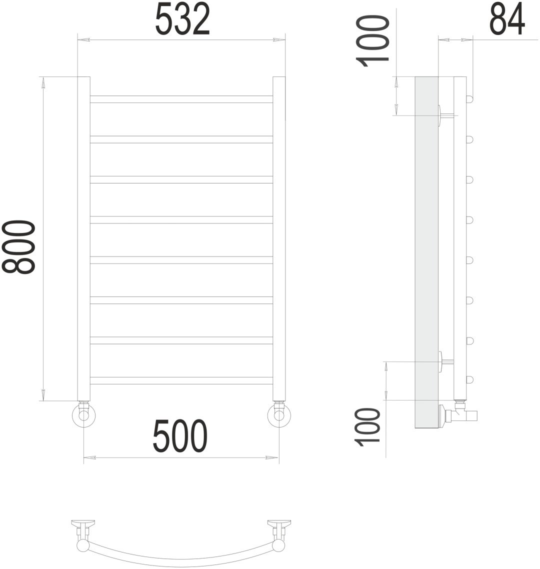 Полотенцесушитель TERMINUS водяной 4670078530271, лесенка 50x80 см купить,NaN