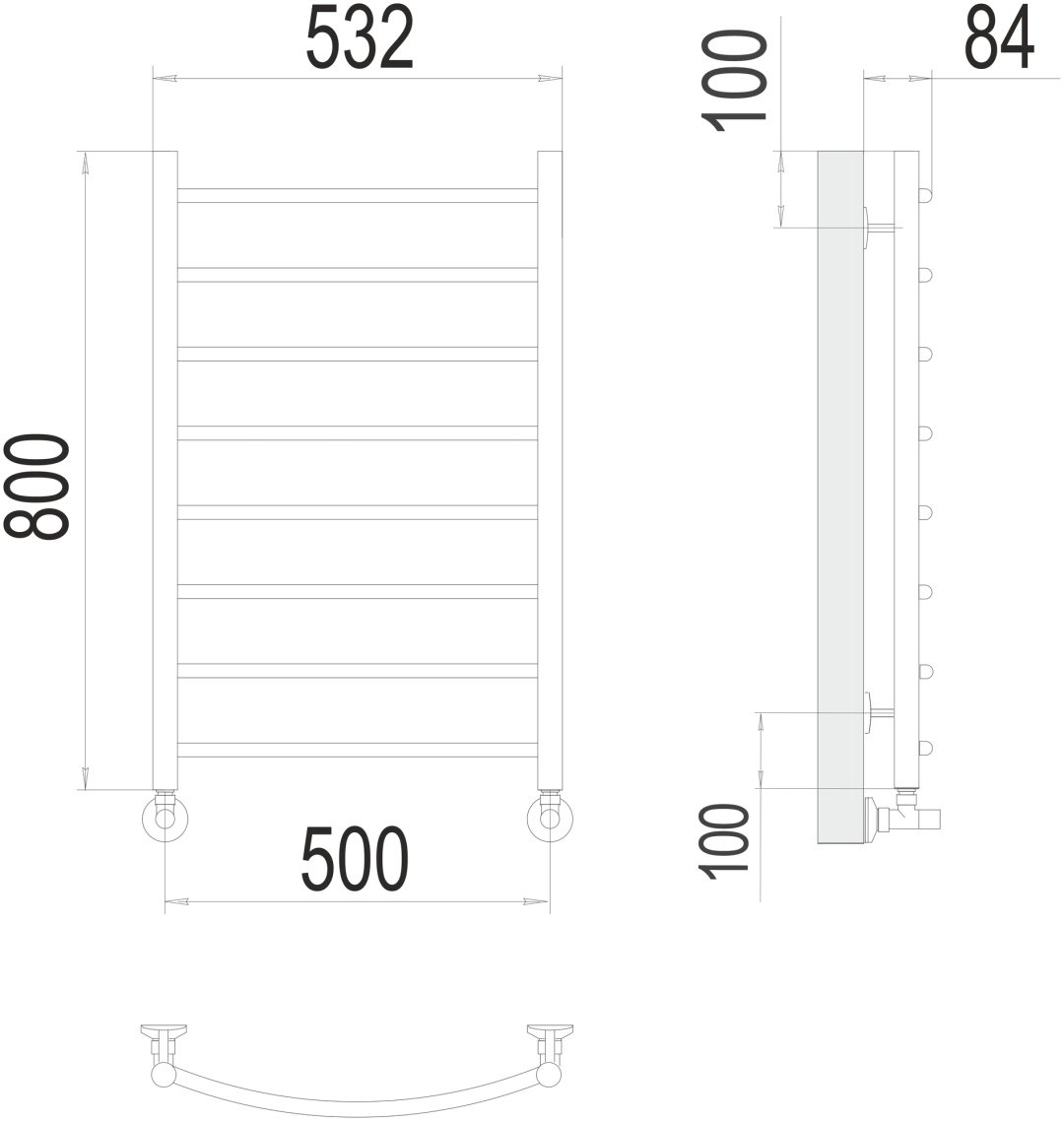 Полотенцесушитель TERMINUS водяной 4670078530271, лесенка 50x80 см купить,NaN