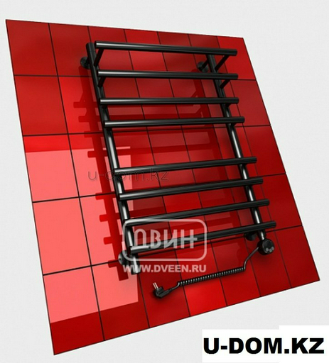 Полотенцесушитель ДВИН F primo electro 80/50 1"-3/4"-1/2" Электрический ТЭН справа (К эл. Чёрный)