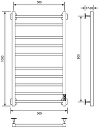 Полотенцесушитель Veconi электрический B10050CH-B, лесенка 50x100 см