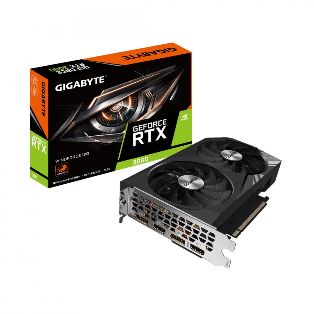 Видеокарта Gigabyte RTX 3060 Windforce GV-N3060WF2-12GD 12Gb купить,0