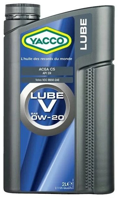 Моторное масло Синтетическое Yacco Lube V 0W-20 2 л купить,NaN