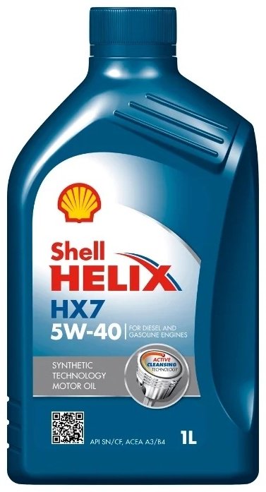 Моторное масло Полусинтетическое SHELL HELIX HX7 5W-40 1 л купить,NaN