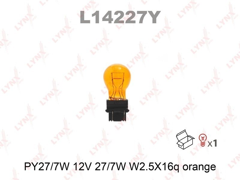 LYNXauto L14227Y галогенная P27/7W, 1 шт купить,NaN