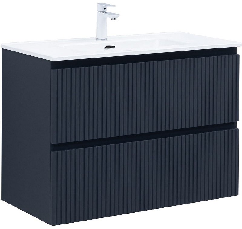 Тумба с раковиной KABINKA.KZ Flat 90 335430, 90x63.7x45.5 см, темно-синий