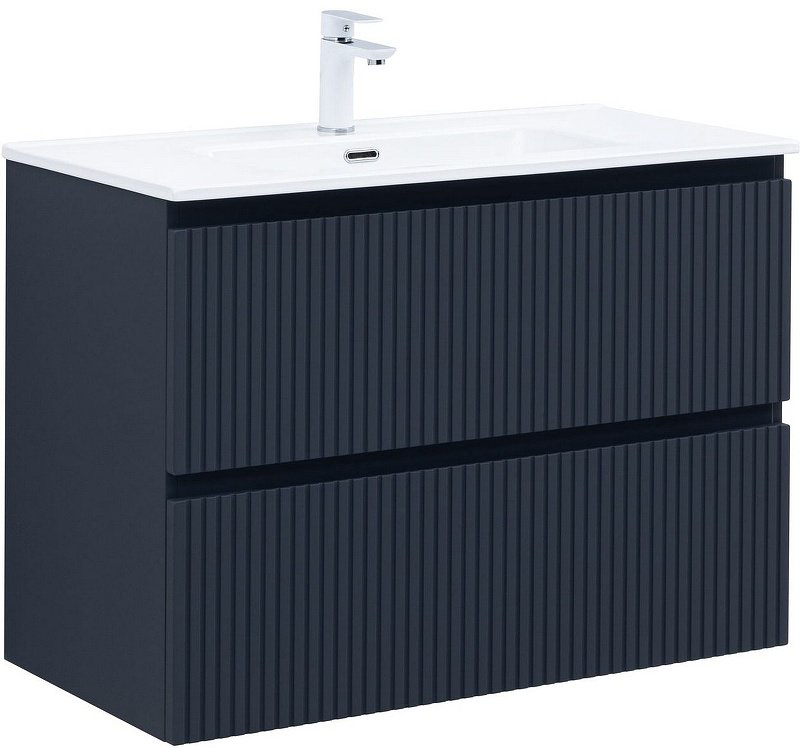 Тумба с раковиной Kabinka.kz Flat 90 335430 90x63.7x45.5см темно-синий купить,NaN