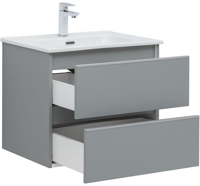 Тумба с раковиной Kabinka.kz Вега 60 329601 58.2x50.2x46.5см серый купить,NaN