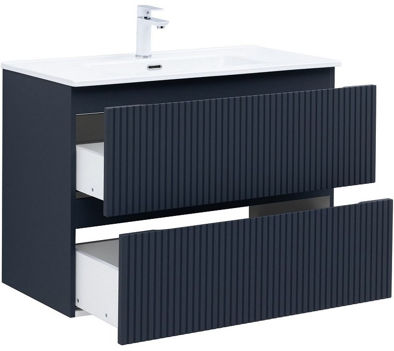Тумба с раковиной KABINKA.KZ Flat 90 335430, 90x63.7x45.5 см, темно-синий