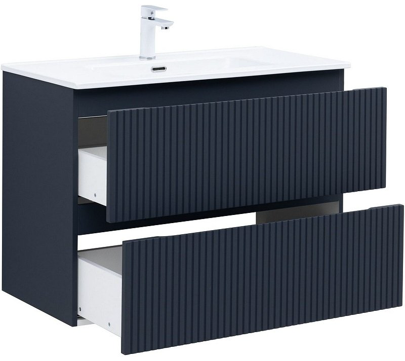 Тумба с раковиной Kabinka.kz Flat 90 335430 90x63.7x45.5см темно-синий купить,NaN