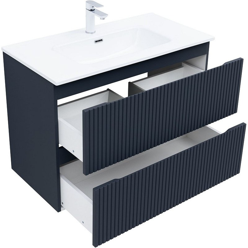 Тумба с раковиной Kabinka.kz Flat 90 335430 90x63.7x45.5см темно-синий купить,NaN