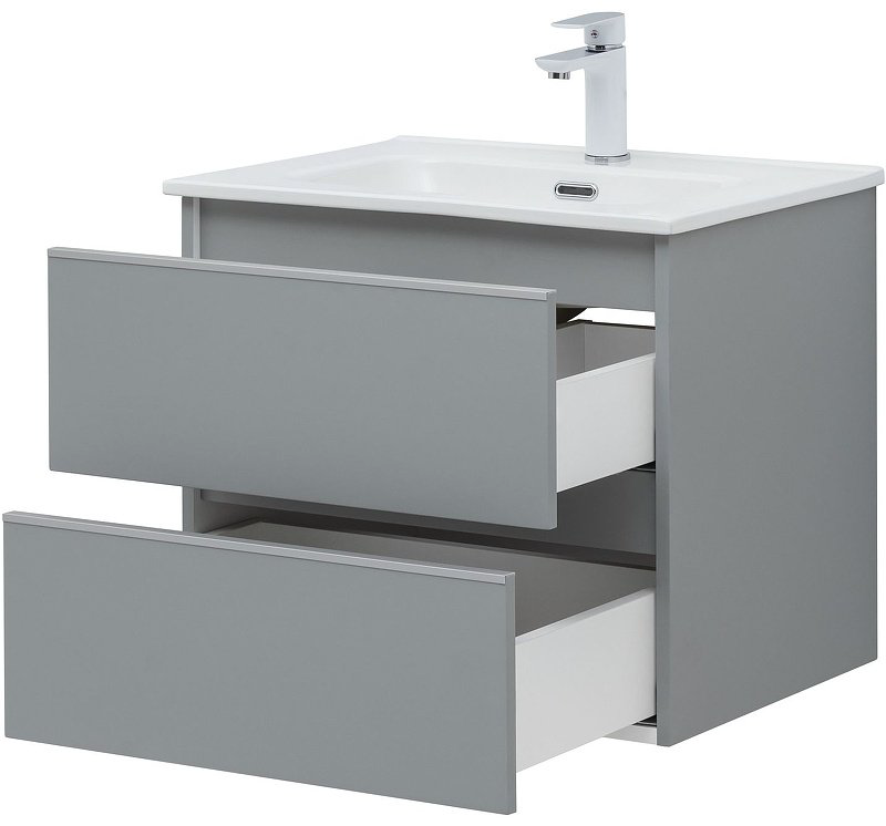 Тумба с раковиной Kabinka.kz Вега 60 329601 58.2x50.2x46.5см серый купить,NaN