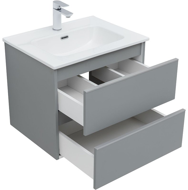 Тумба с раковиной Kabinka.kz Вега 60 329601 58.2x50.2x46.5см серый купить,NaN