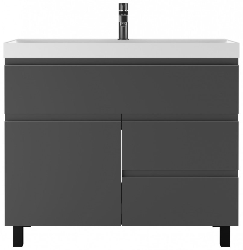 Тумба с раковиной KABINKA.KZ Байтерек, 100x71.6x42.8 см, графит