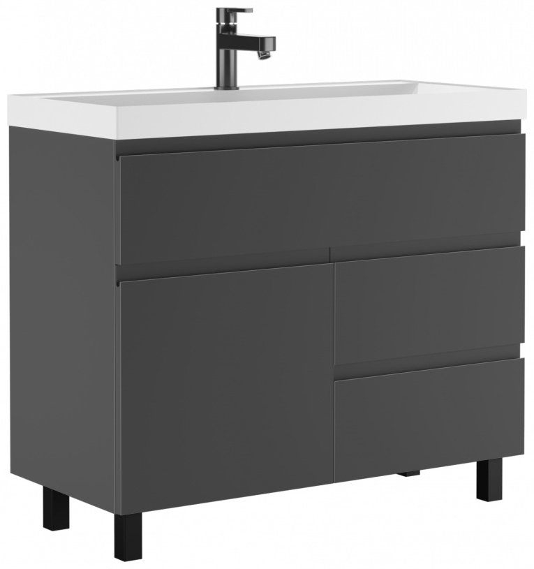 Тумба с раковиной KABINKA.KZ Байтерек, 100x71.6x42.8 см, графит