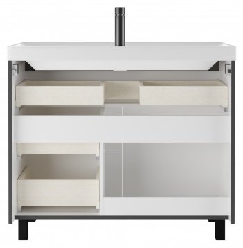 Тумба с раковиной KABINKA.KZ Байтерек, 100x71.6x42.8 см, графит