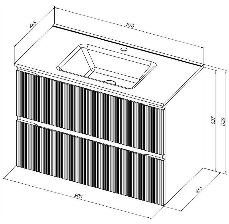 Тумба с раковиной Kabinka.kz Flat 90 335430 90x63.7x45.5см темно-синий купить,NaN