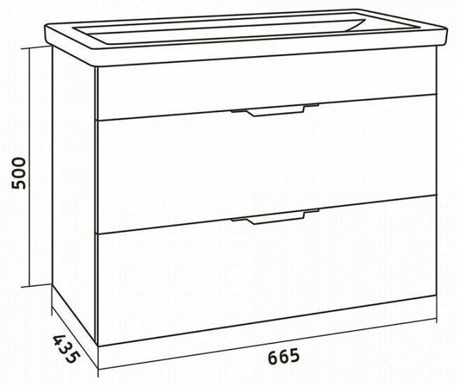 Тумба с раковиной Grossman ФОРТА , 66.5x50x43.5 см, коричневый