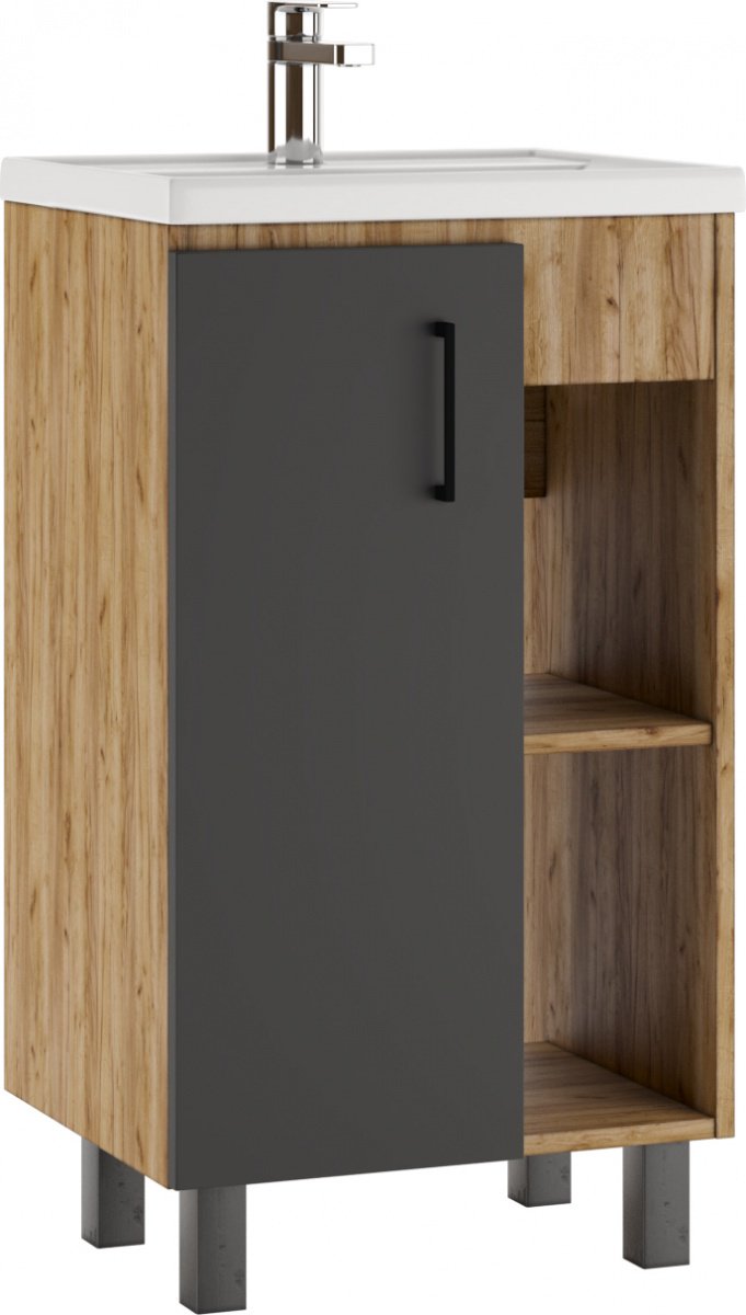 Тумба с раковиной Kabinka.kz Фостер 50 47x82x40см коричневый купить,NaN
