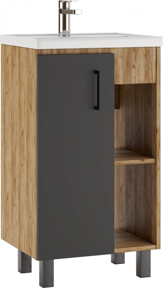 Тумба с раковиной Kabinka.kz Фостер 50 47x82x40см коричневый купить,NaN