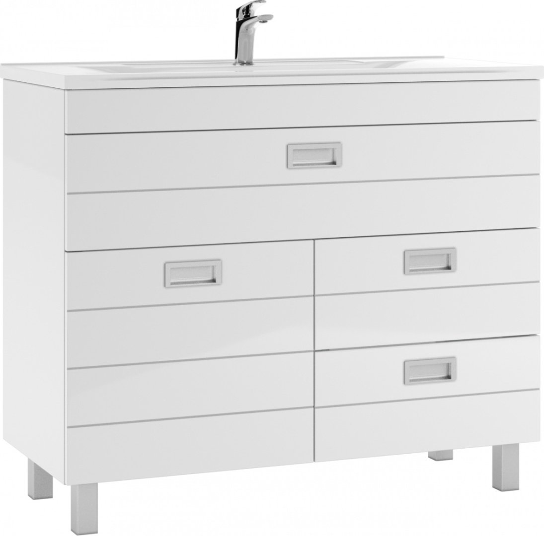 Тумба с раковиной KABINKA.KZ &#34;Elen 100&#34; Cube, 97.8x82x43.4 см, белый