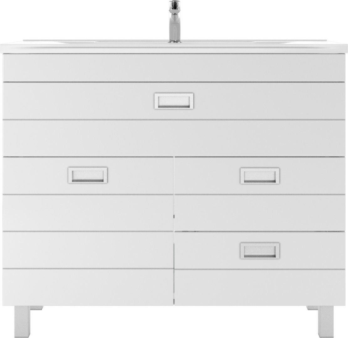 Тумба с раковиной KABINKA.KZ &#34;Elen 100&#34; Cube, 97.8x82x43.4 см, белый