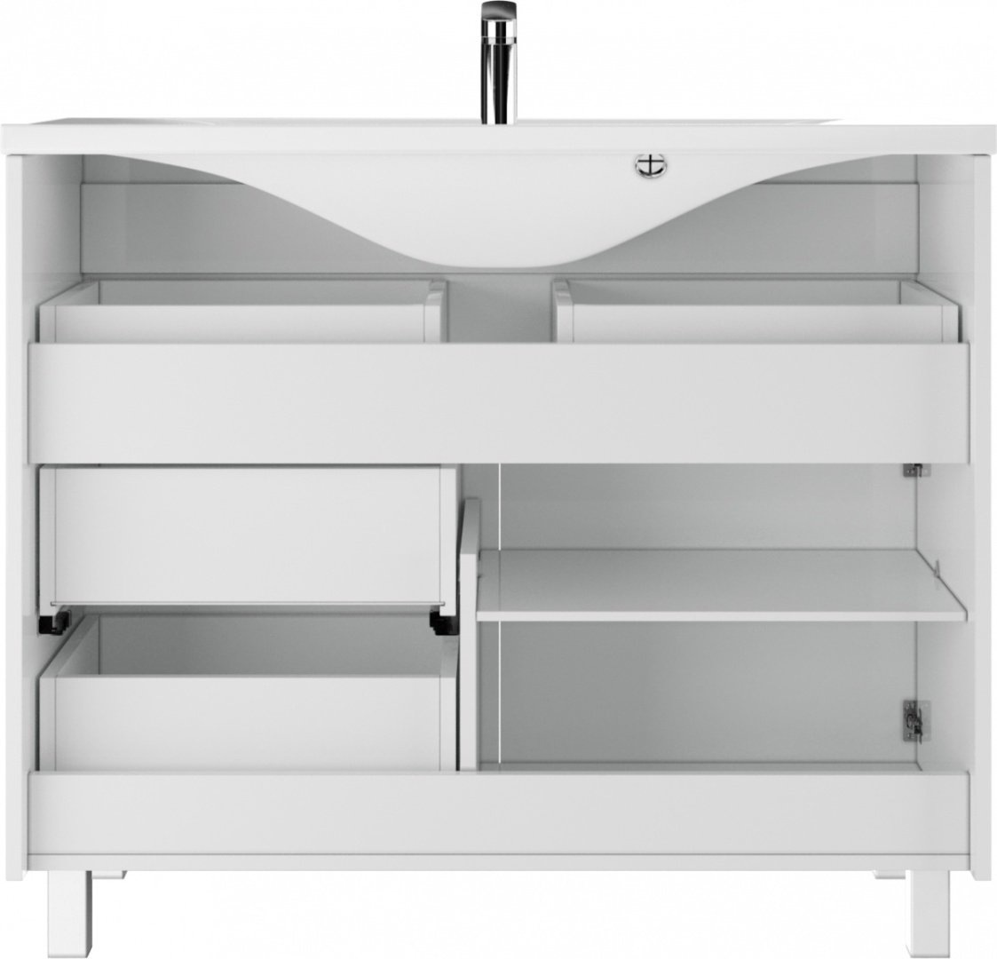 Тумба с раковиной KABINKA.KZ &#34;Elen 100&#34; Cube, 97.8x82x43.4 см, белый