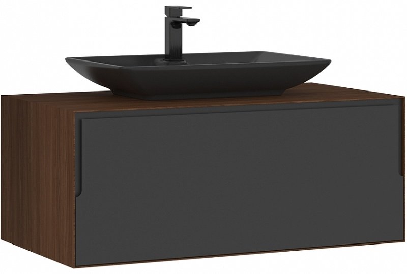 Тумба с раковиной Craft 100 5001125, 100x40x50 см, коричневый, графит