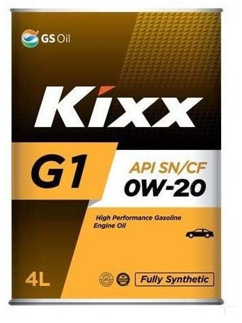 Моторное масло Синтетическое Kixx G1 0W-20 4 л купить,NaN