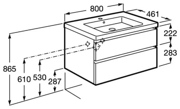 Тумба с раковиной KABINKA.KZ Domi 136722738, 80x86.5x46.1 см, белый