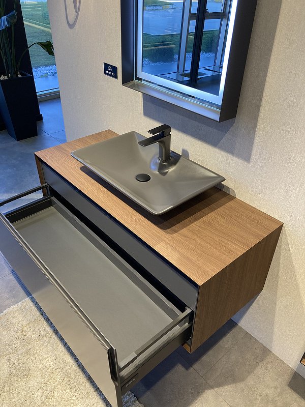 Тумба с раковиной Craft 100 5001125, 100x40x50 см, коричневый, графит