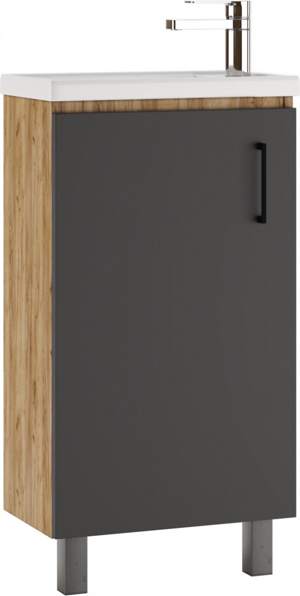 Тумба с раковиной KABINKA.KZ Байтерек, 44x82x25.6 см, коричневый, графит