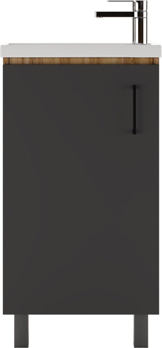 Тумба с раковиной KABINKA.KZ Байтерек, 44x82x25.6 см, коричневый, графит