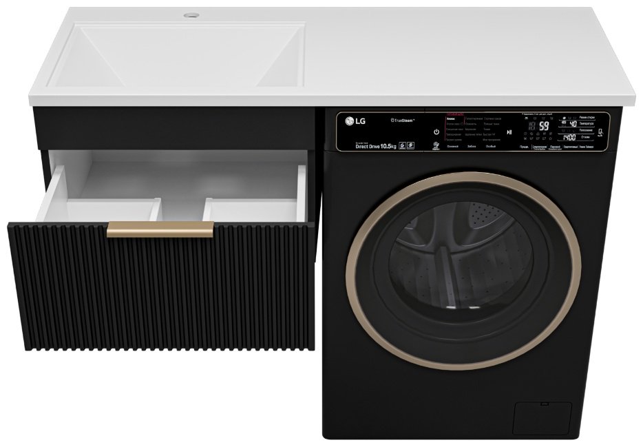 Тумба с раковиной Brevita ENFIDA, 56x38.2x47 см, черный