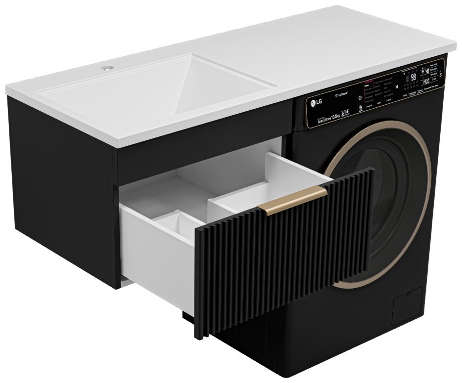 Тумба с раковиной Brevita ENFIDA, 56x38.2x47 см, черный