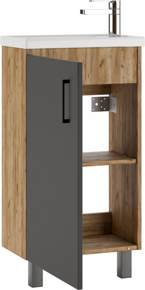 Тумба с раковиной KABINKA.KZ Байтерек, 44x82x25.6 см, коричневый, графит