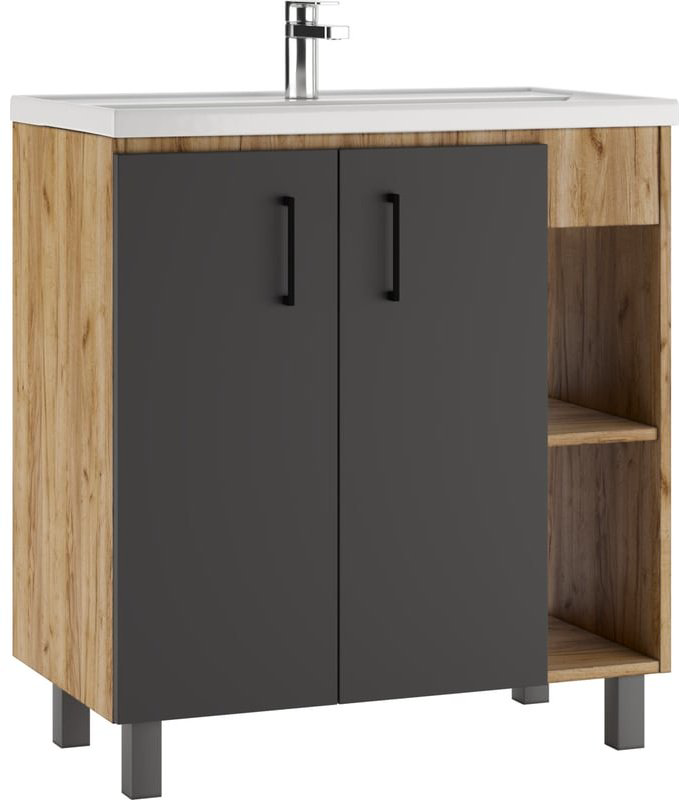 Тумба с раковиной Kabinka.kz Байтерек 80 77.2x72x44.4см серо-коричневый купить,NaN