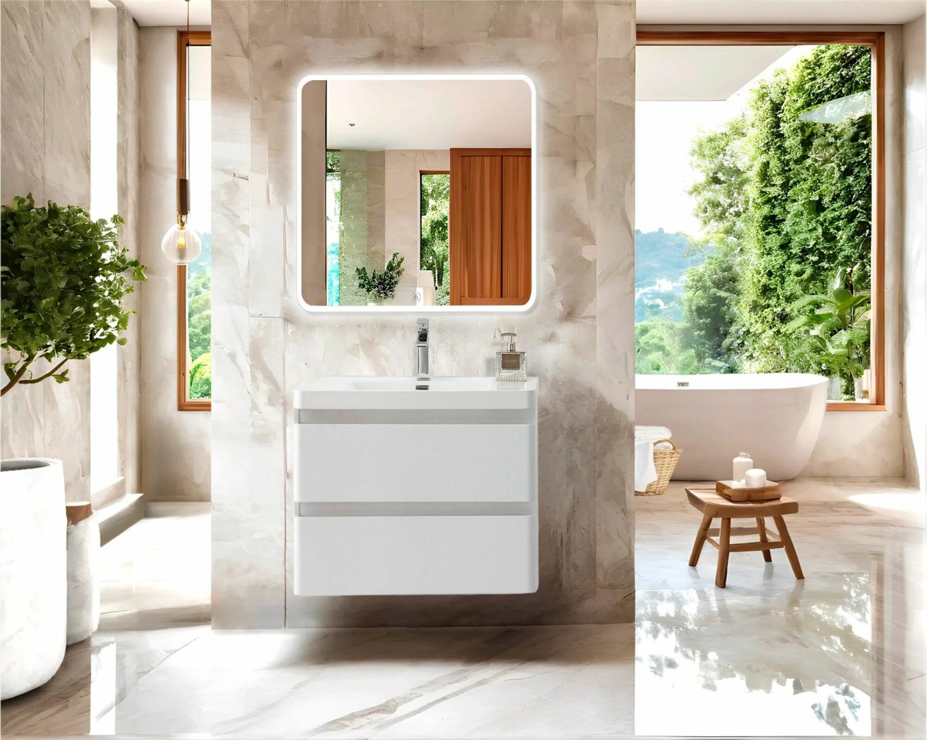 Тумба с раковиной Gucci60, 60x55x42 см, белый