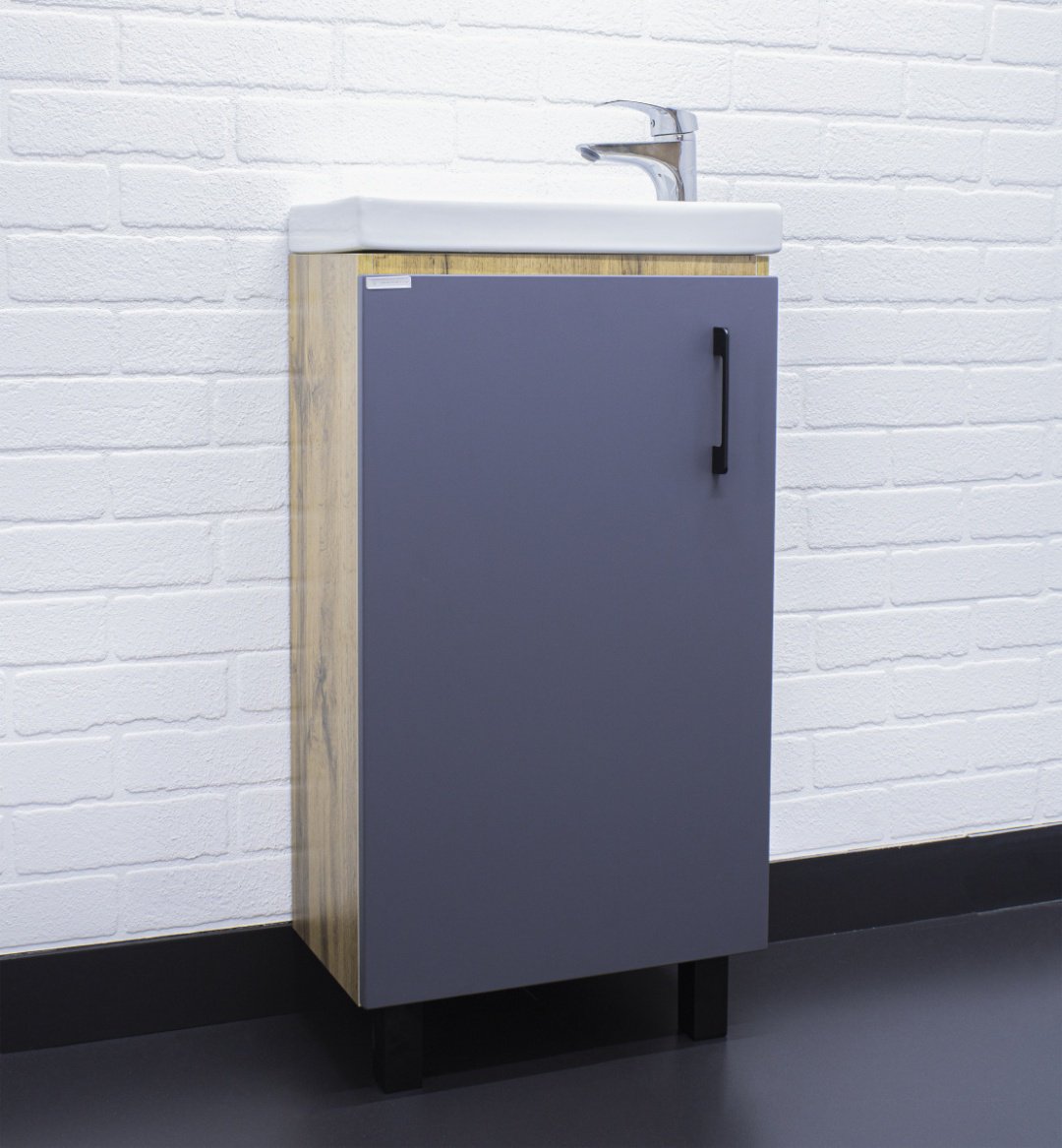 Тумба с раковиной KABINKA.KZ Байтерек, 44x82x25.6 см, коричневый, графит