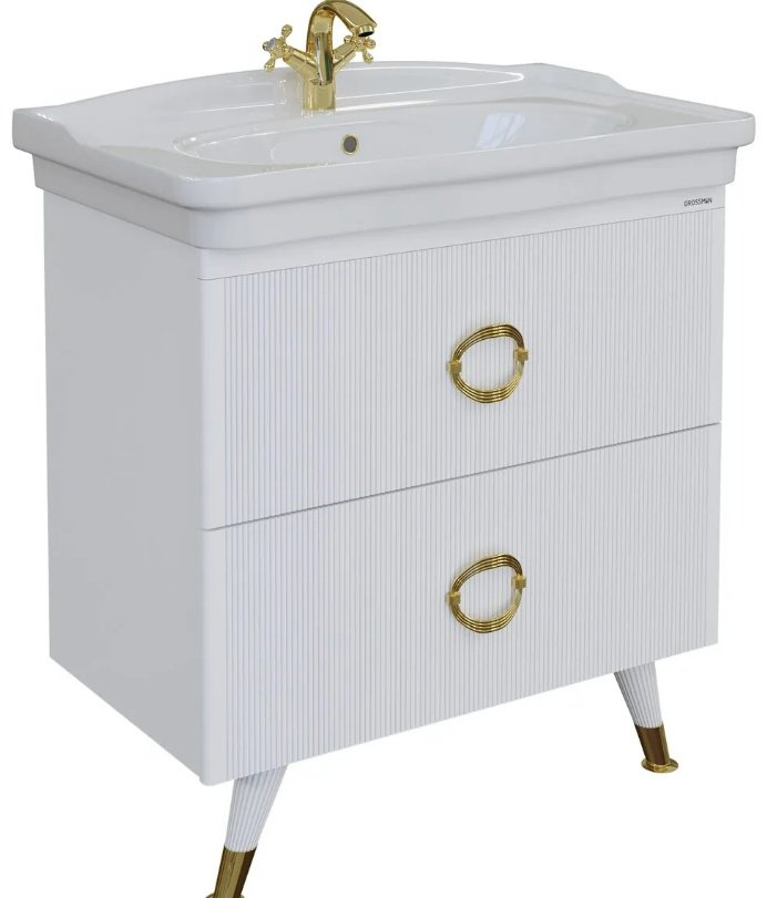 Тумба с раковиной KABINKA.KZ АТРИО-85, 79x86x45 см, белый