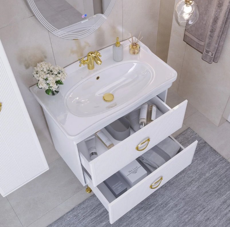 Тумба с раковиной KABINKA.KZ АТРИО-85, 79x86x45 см, белый