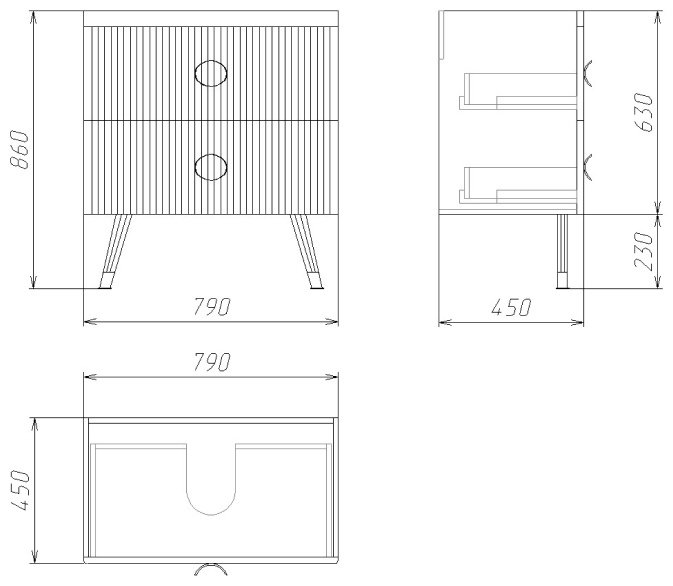 Тумба с раковиной KABINKA.KZ АТРИО-85, 79x86x45 см, белый