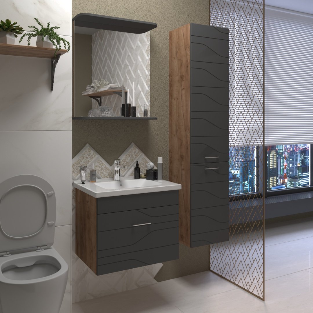 Тумба с раковиной AVK Мира 50x47x40см серо-коричневый купить,NaN