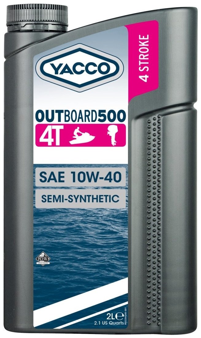 Моторное масло Синтетическое Yacco Outboard 500 4T 10W-40 2 л купить,NaN