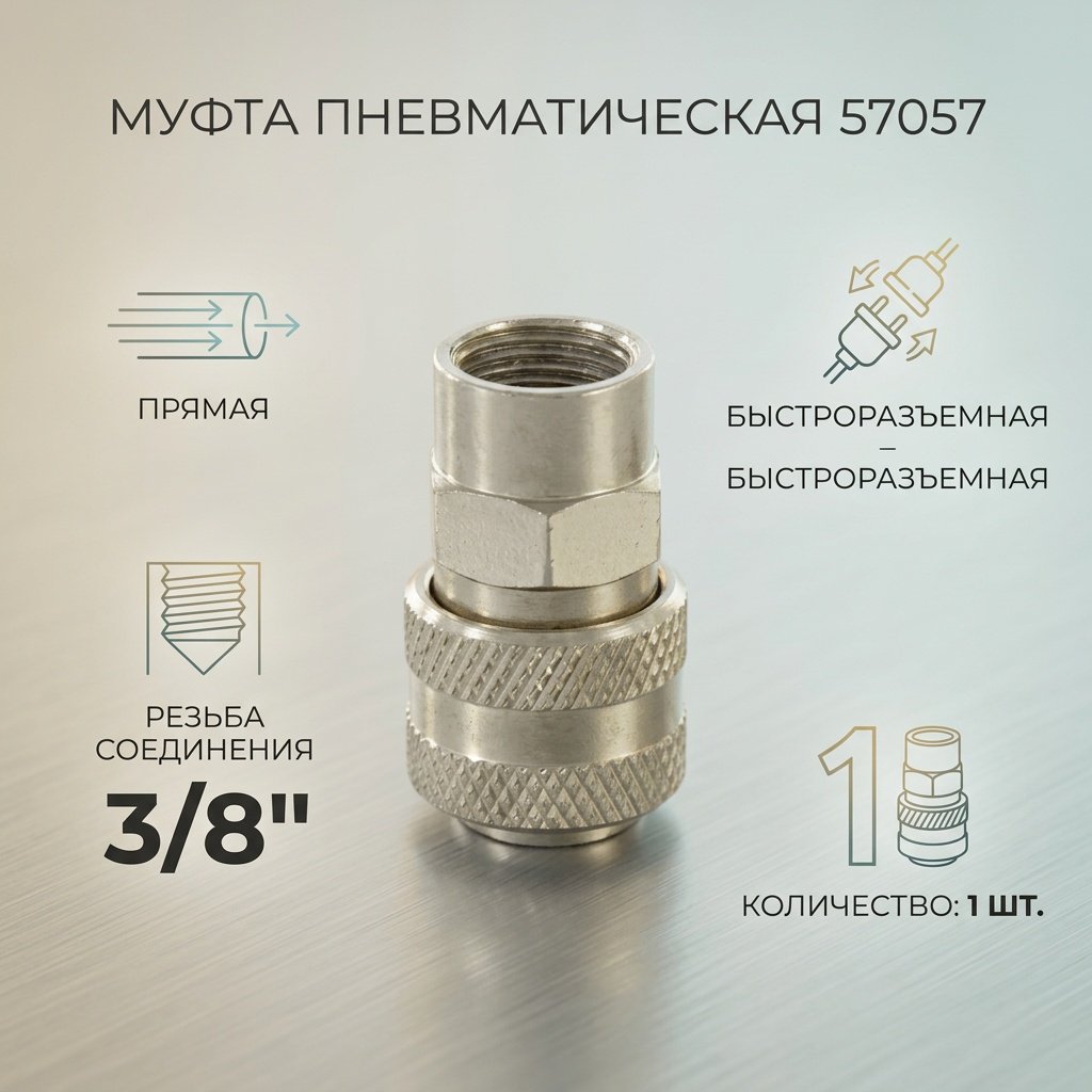 57057 Муфта унив.быстросъемная (мама) внешняя резьба 3/8 купить,NaN