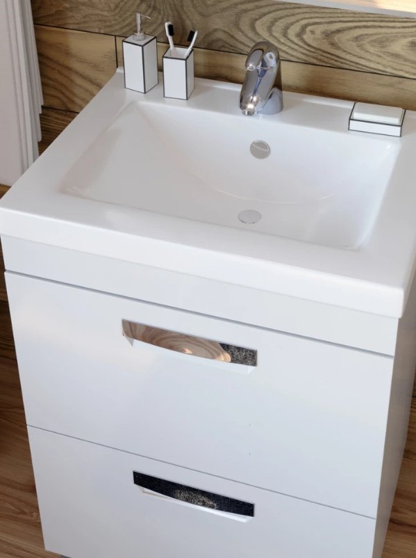 Тумба с раковиной KABINKA.KZ Plaza 600, 60.5x83x40.5 см, белый