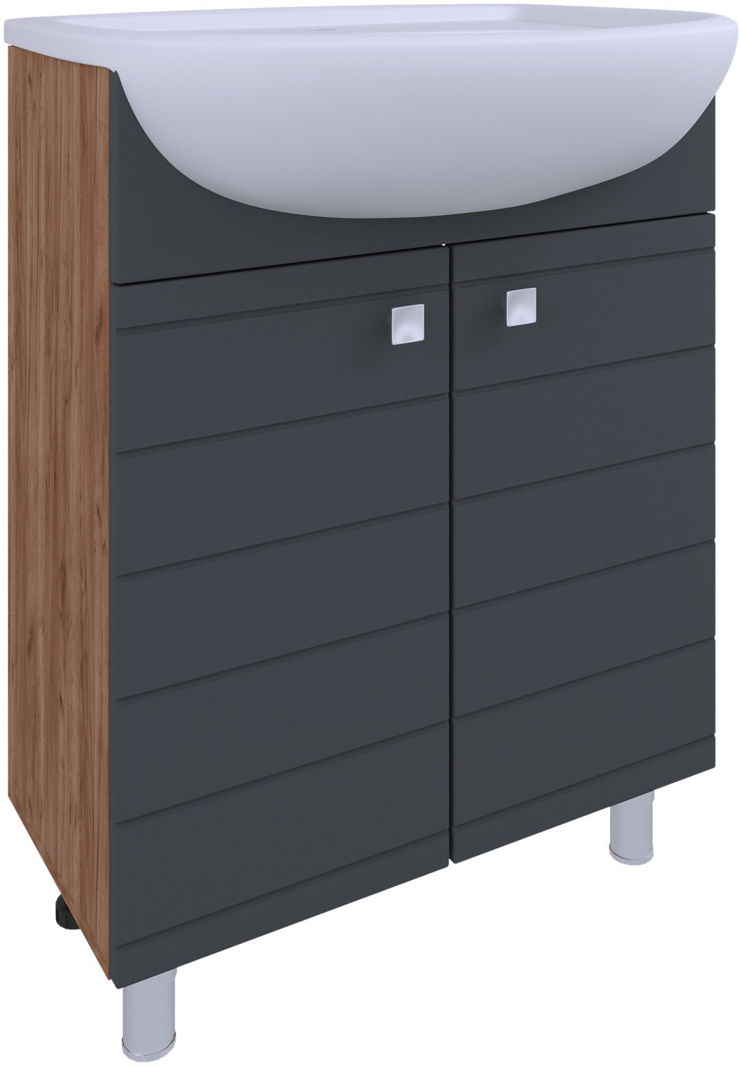 Тумба с раковиной AVK Лира 60x70x45см серо-коричневый купить,NaN