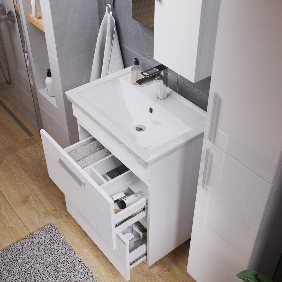 Тумба без раковины KABINKA.KZ НЕО-60, 55.6x70x38.2 см, белый